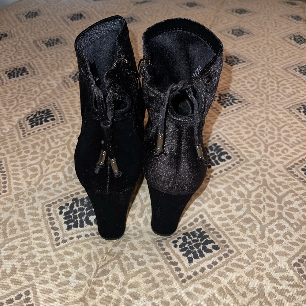 Black Velvet Booties - Picture 3 of 11